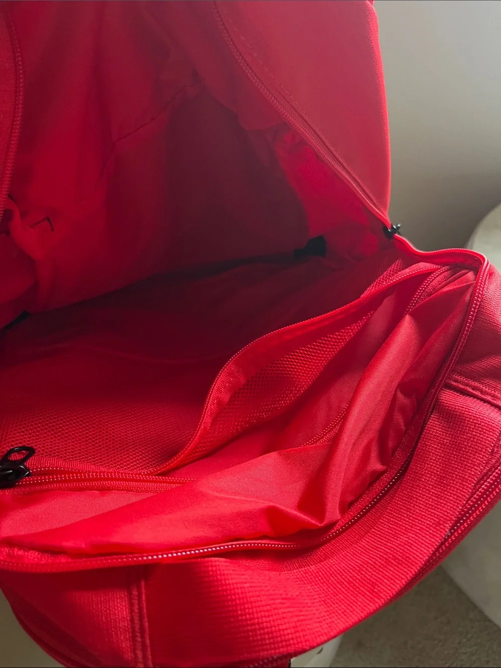 Nike Red and Black Backpack with White Swoosh